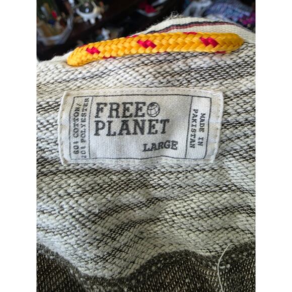 Free Planet Gray Pullover Hoodie Mens Large Lightweight Casual Streetwear - Picture 3 of 5